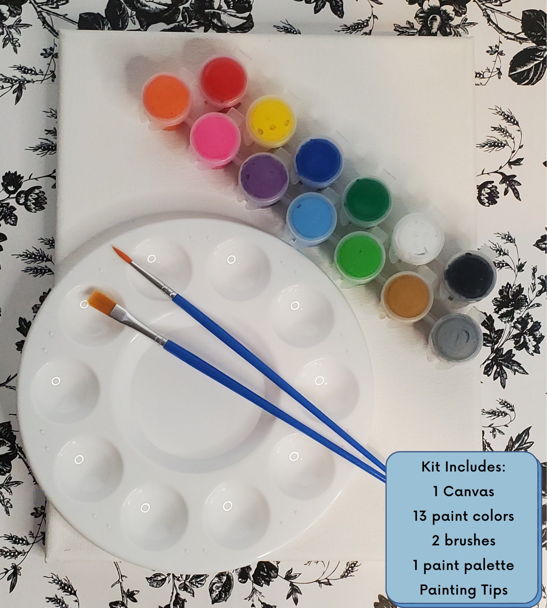 Sip and Paint/ Predrawn Canvas / Paint Kit / Adult Canvas Etsy