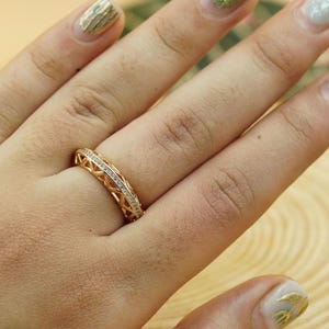 Round Moissanite Diamond Matching Wedding Band, Round Moissanite Band Eternity Diamond Band For Her, Matching Wedding Band For Her