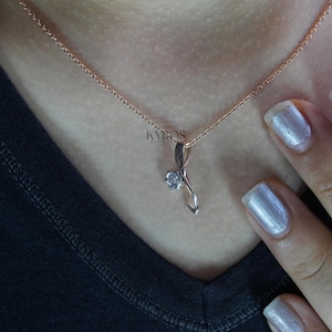 Solitaire Moissanite Diamond Pendant/ 6 Prong Hide Halo Gold Diamond Pendant/ Round Cut Moissanite Diamond Pendant/ Gift Pendant