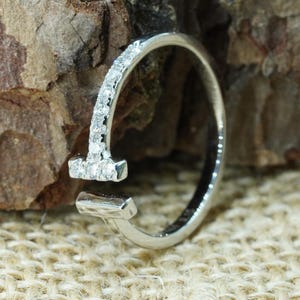 Colorless Moissanite Wedding Band Womens 14K SOLID White Gold Half Eternity Pave Wedding Ring, Available in Yellow Gold and Rose Gold