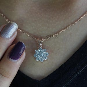 Solitaire Moissanite Round Diamond Pendant/ 8 Prong Gold Diamond Pendant / Silver Jewelry Gift For Women/ Solitaire Necklaces for Women