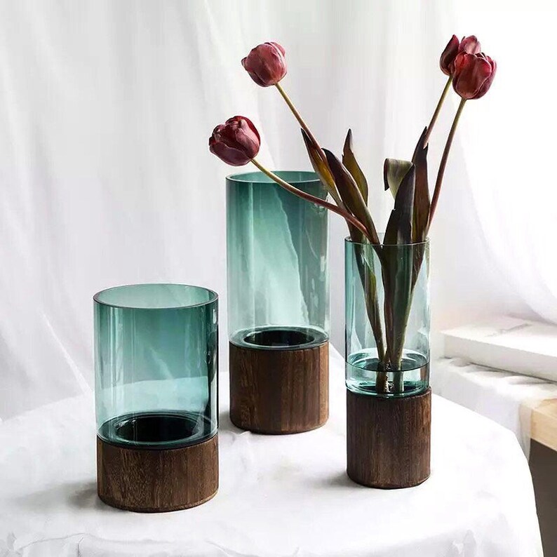 Minimalist Glass Bud Vase Stained Glass Vase Bud Vase Set Etsy
