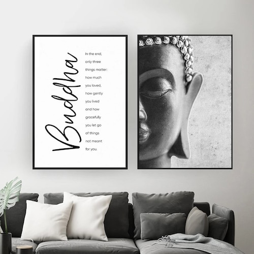 Buddha Wall Art Buddhist Canvas Print Zen Wall Art Zen Etsy