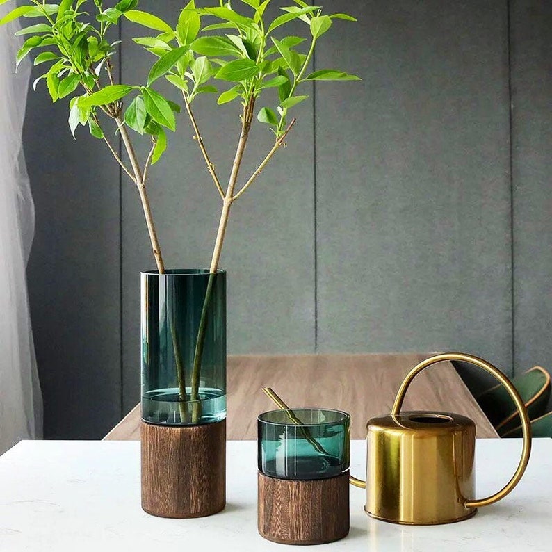 Minimalist Glass Bud Vase Stained Glass Vase Bud Vase Set Etsy