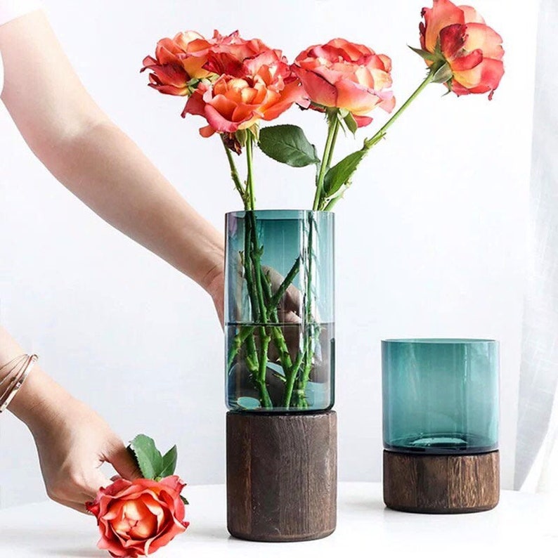 Minimalist Glass Bud Vase Stained Glass Vase Bud Vase Set Etsy