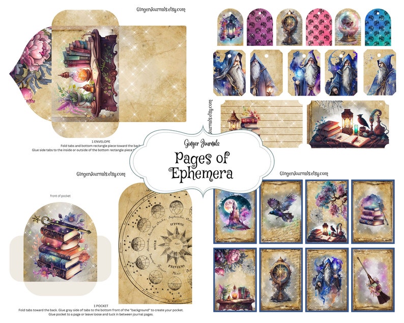 School of Magic Junk Journal Kit, Junk Journal Printable, Witch Junk ...