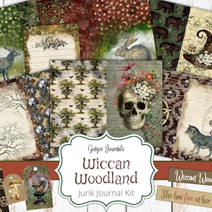 Witch Junk Journal Kit, Wiccan Woodland, Junk Journal Printable, Journal Kit, Book of Shadows Journal, Witch Journal, Grimoire Pages, WT
