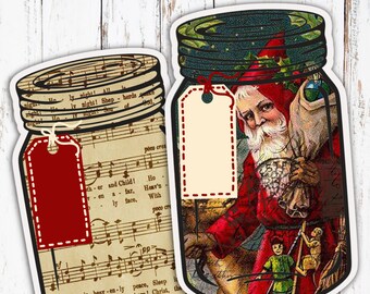 ヴィンテージクリスマスメイソンジャーエフェメラ、クリスマスジャンク