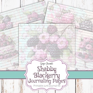 Pages de journalisation Blackberry minables, kit de journal indésirable, journal indésirable Blackberries, journal indésirable imprimable, journal indésirable du jardin, baies, BBJK