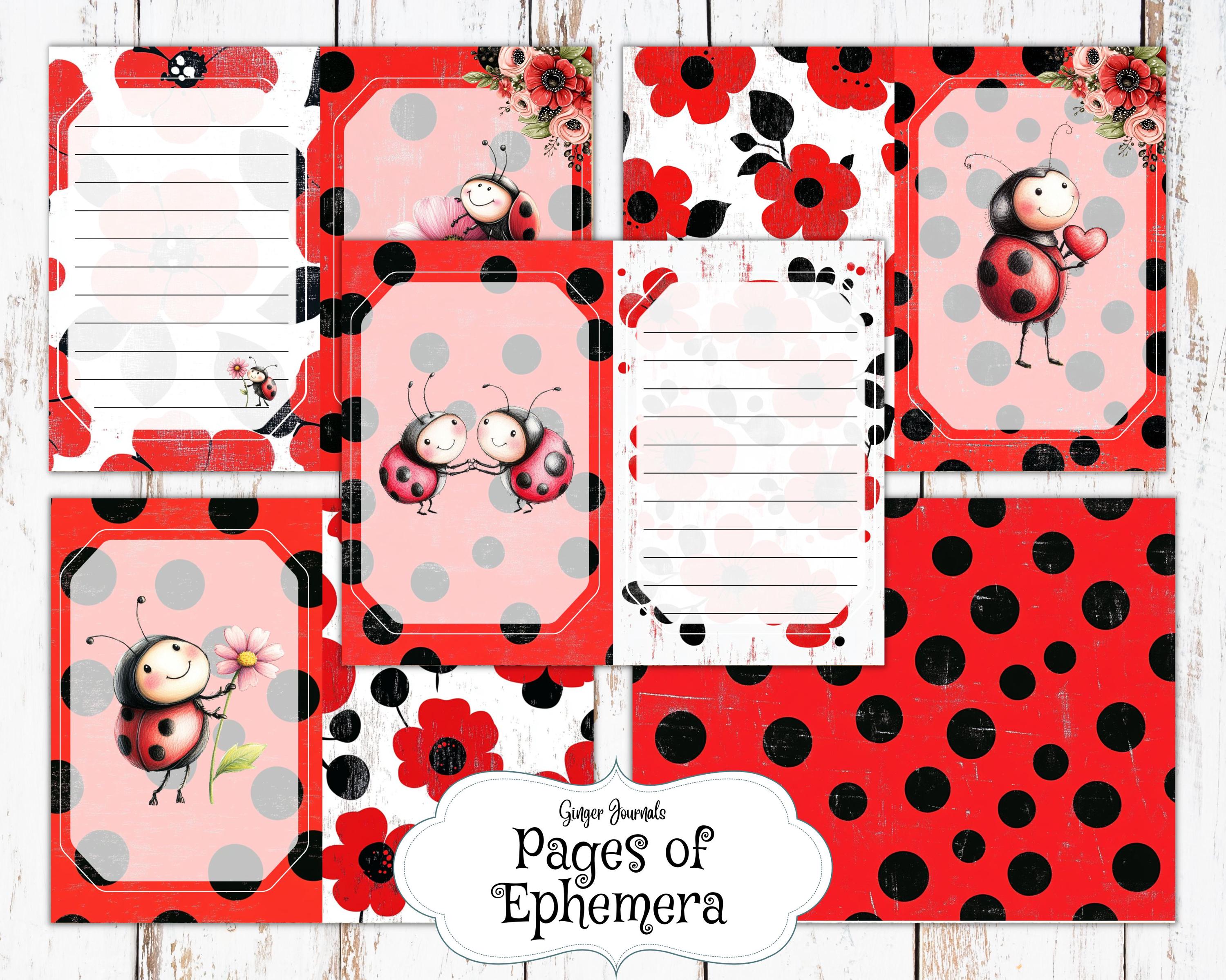 Adorable Ladybug Junk Journal Kit, Junk Journal Printable, Ladybugs ...
