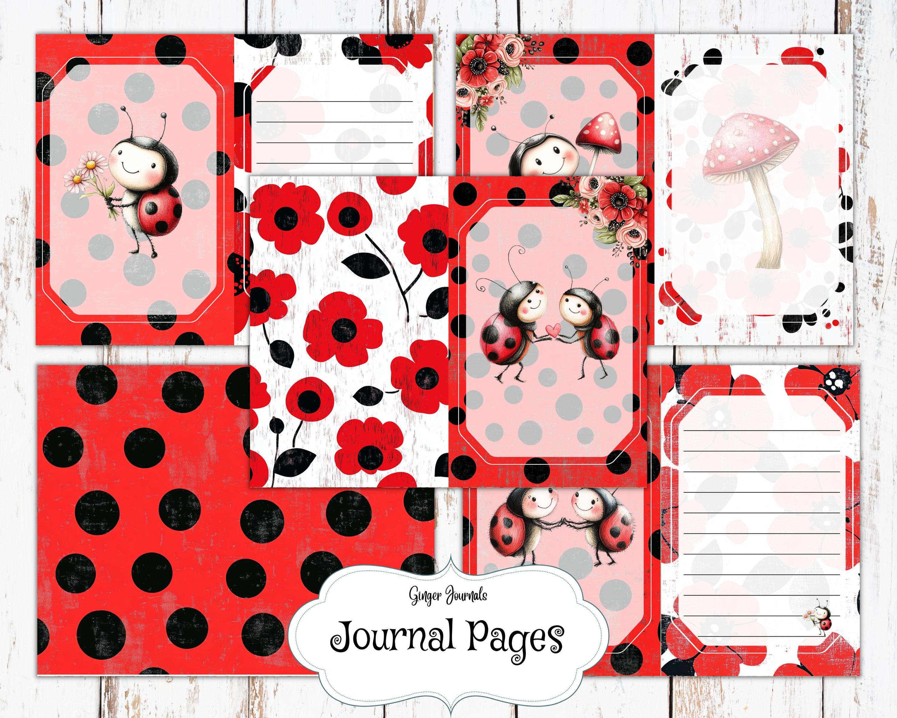 Adorable Ladybug Junk Journal Kit, Junk Journal Printable, Ladybugs ...