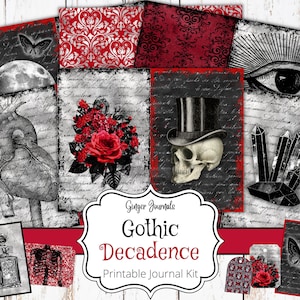 Gothic Junk Journal Kit, Hexe Junk Journal Kit, druckbares Journal, Junk Journal Kit, Grimoire Junk Journal, Goth Ephemera Kit, Download, WT