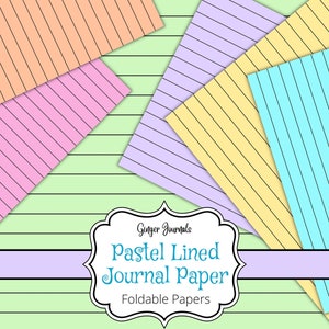 Pastel Lined Journal Paper, Junk Journal Printable, Double Journal Pages, Scrapbook Paper, Lined Pages, 11x8.5 Lined Paper, Colorful Paper