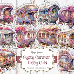 Caravana gitana, recortes con detalles, archivo digital, recortes, imprimibles para diario basura, efímeras imprimibles, papeles de collage, recortes con detalles, efímeras gitanas, boho