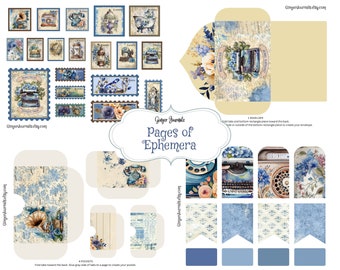 ブルージャンクジャーナルキット、ボヘミアンブルースアンティーク