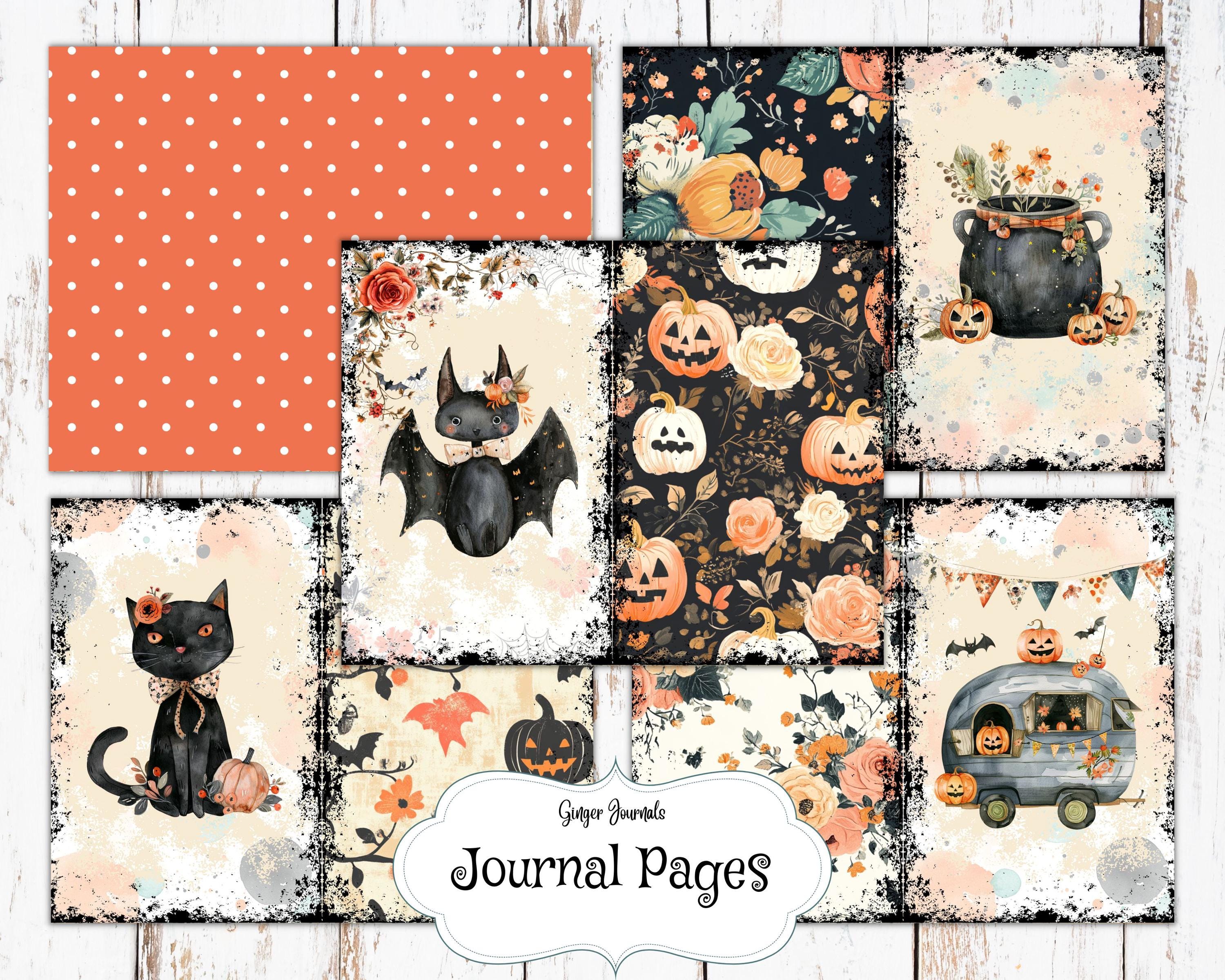 Shabby Boho Halloween Junk Journal Kit, Junk Journal Printable, Journal ...