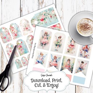 Whimsical Watercolor Fairies Junk Journal Kit, Fairies Ephemera, Junk Journal Printable, Fairy Paper, Fairy Junk Journal, Faerie, FY image 9