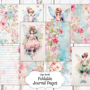 Whimsical Watercolor Fairies Junk Journal Kit, Fairies Ephemera, Junk Journal Printable, Fairy Paper, Fairy Junk Journal, Faerie, FY image 6