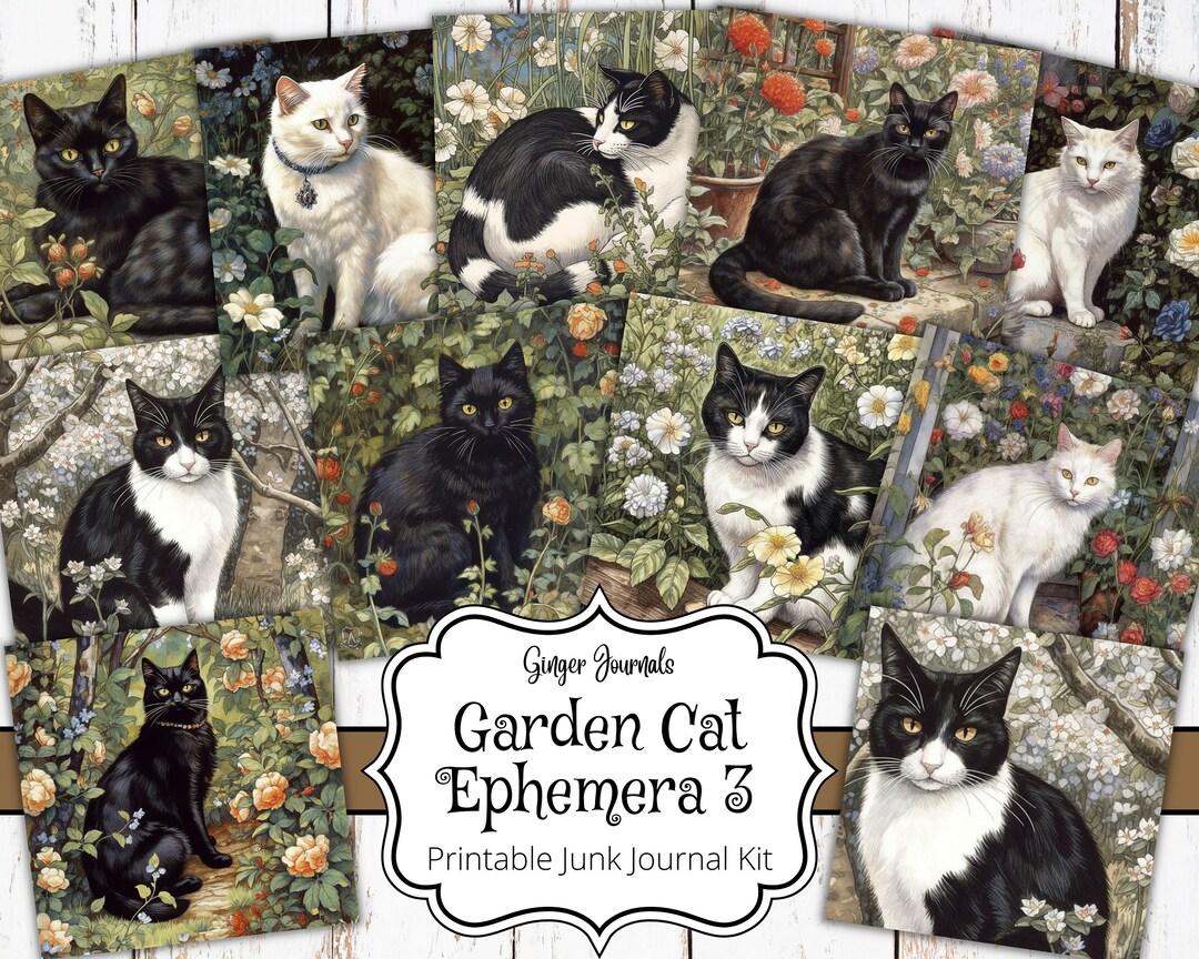 Cat Ephemera, Kitty Ephemera, Cat Junk Journal, Junk Journal Printable ...