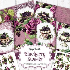 Blackberry Sweets Junk Journal Kit, Blackberries Junk Journal, Junk Journal Printable, Garden Junk Journal, Fruit, Ginger Journals, BBJK