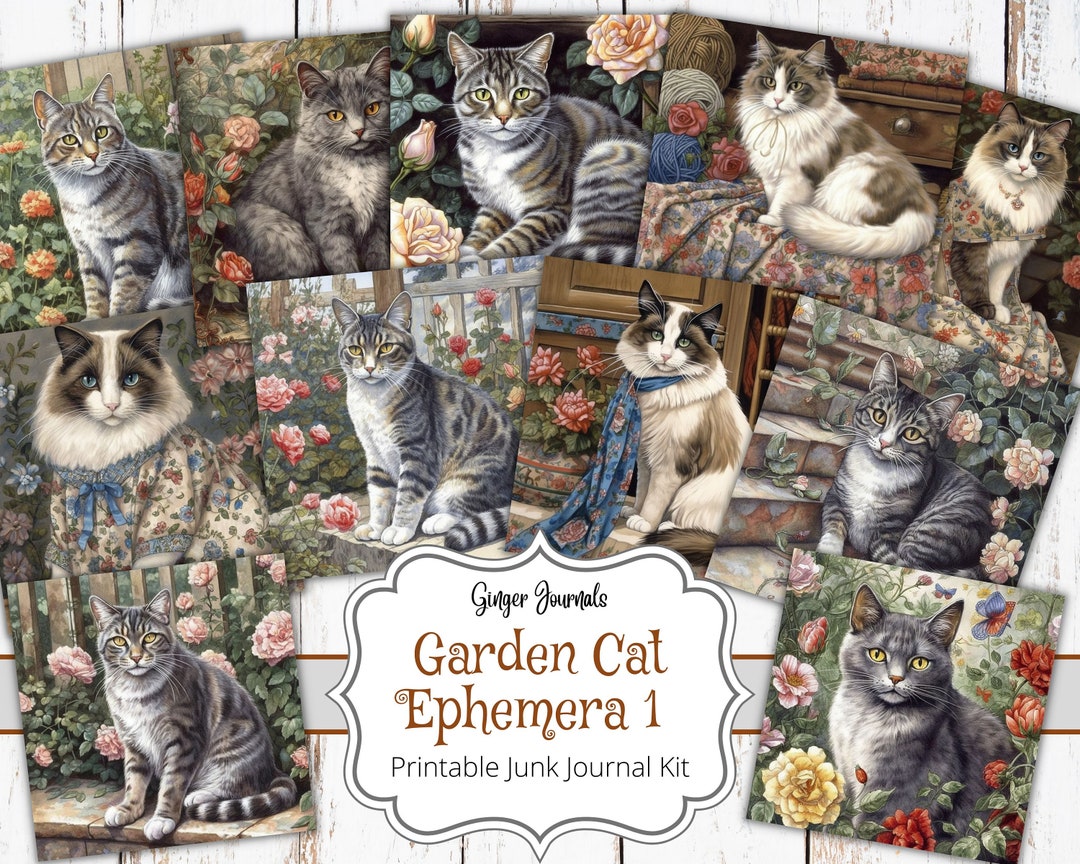 Cat Ephemera, Kitty Ephemera, Cat Add Ons, Junk Journal Printable ...