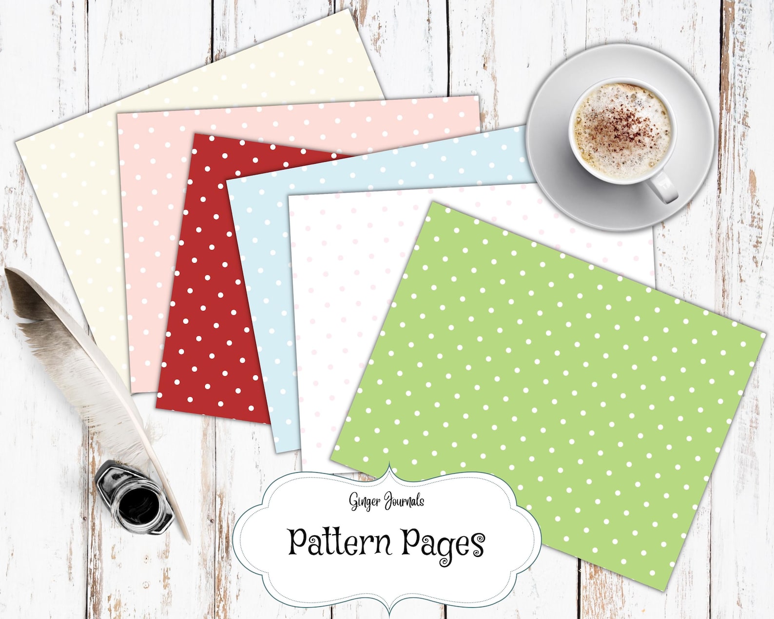 Strawberry Color-match Pattern Pages, Junk Journal Kit, Junk Journal ...