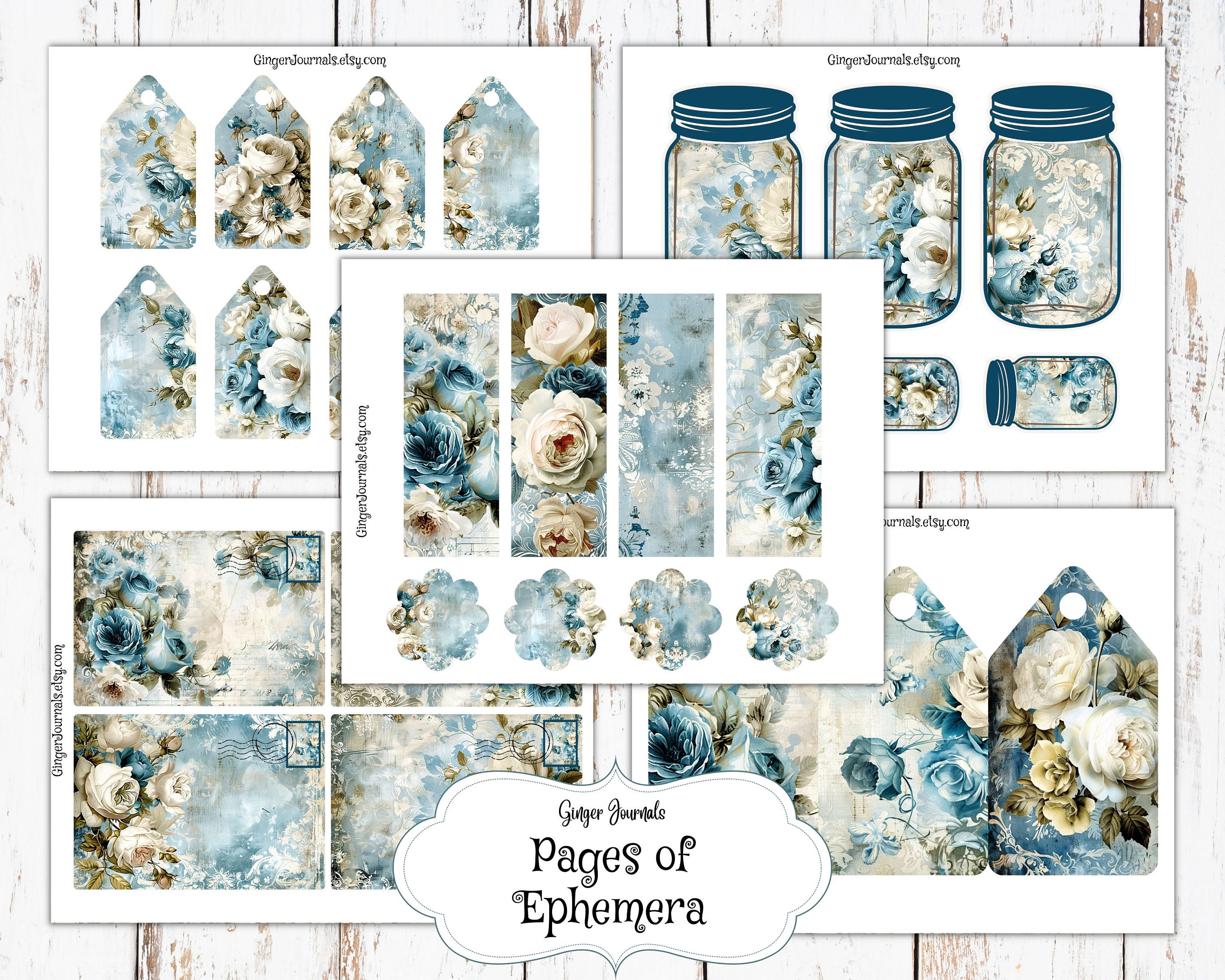 アンティーク雑誌セット Vintage Fashion Junk Journal Kit 1920s Style, Collage Sheets
