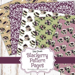 Blackberry Pattern Pages Junk Journal Kit, Blackberries Junk Journal, Junk Journal Printable, Berry Junk Journal, Ginger Journals, BBJK