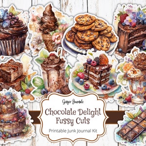 Chocolate Fussy Cuts, Junk Journal Printable, Junk Journal Paper, Digital Download, Chocolate Ephemera, Dessert Junk Journal, Chocolates