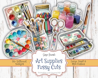 Fournitures artistiques Objets décoiffés, Éphémères, Journal indésirable à imprimer, Kit de journal indésirable, Carnets Gingembre, Crayons de couleur, Peintures, Peinture, Fournitures scolaires