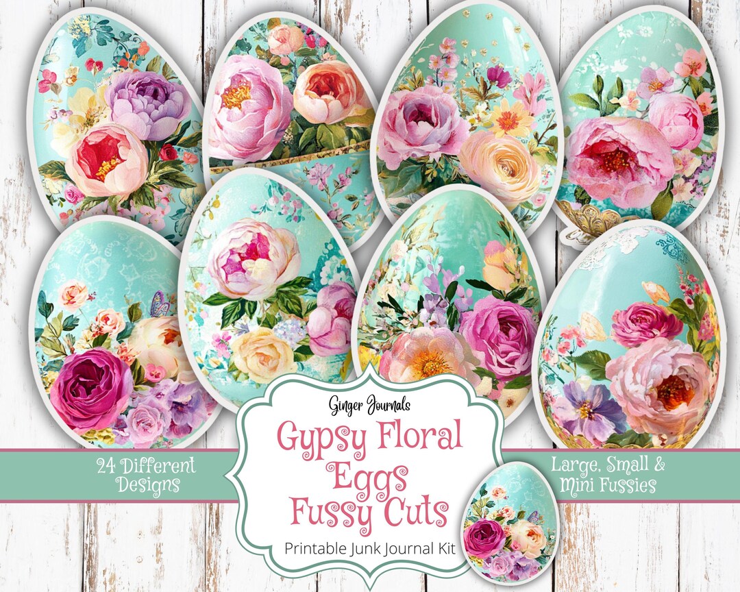 ジプシーフローラルエッグのファジーカット、エフェメラ、イースター