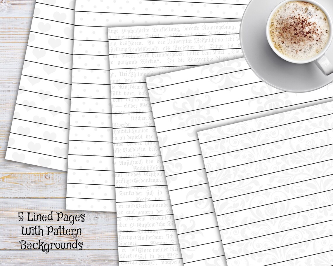 Lined Junk Journal Paper Junk Journal Printable Foldable - Etsy