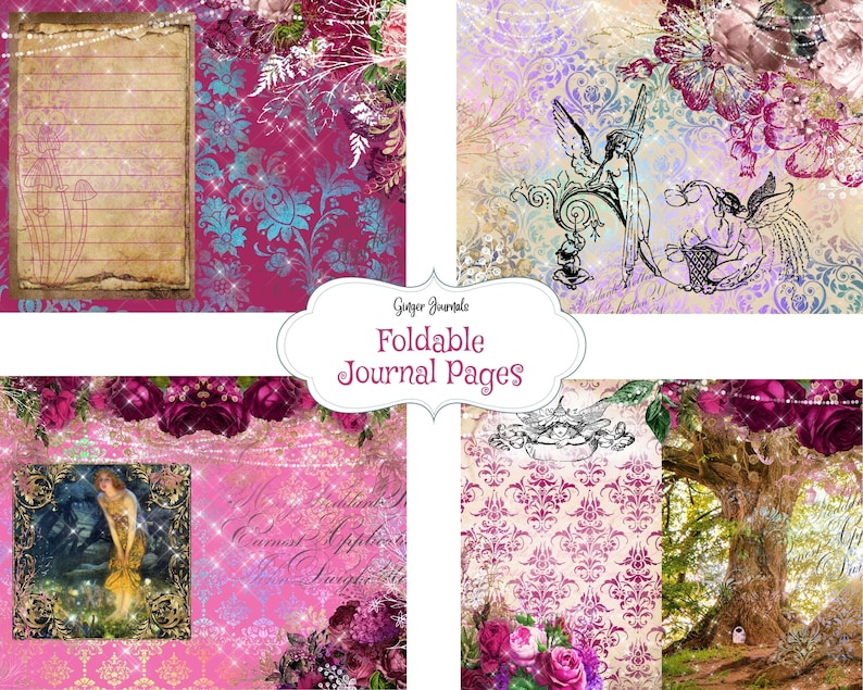 Enchanted Fairyland Junk Journal Kit, Junk Journal Printable, Junk Journal Kit, Fairy Junk Journal, Fairy Scrapbook, Fairies, Fae, Magic, FY image 5