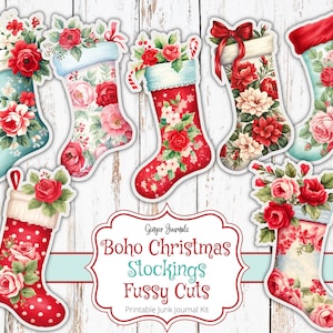 Meias de Natal com cortes sofisticados, kit de diário de Natal, diário de Natal para impressão, etiquetas de Natal, meias, itens natalinos, CM