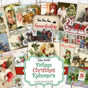 Vintage Christmas Ephemera, Junk Journal Printable, Christmas Ephemera, Victorian Christmas, Christmas Junk Journal, Christmas Scrapbook, CM
