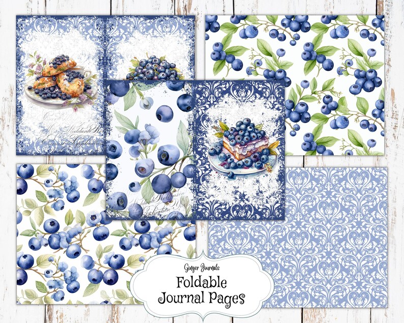 Blueberry Junk Journal Kit, Junk Journal Printable, Junk Journal Paper ...
