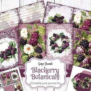 Blackberry Botanicals Junk Journal Kit, Blackberries Junk Journal, Junk Journal Printable, Garden Junk Journal, Berry, Ginger Journals, BBJK