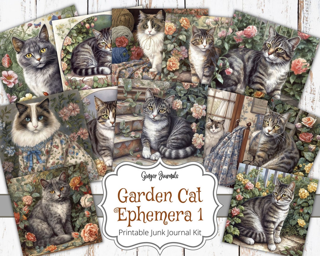 Cat Ephemera Kitty Ephemera Cat Add Ons Junk Journal - Etsy