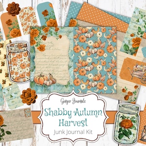 Kit per diario autunnale con oggetti inutili, kit per diario con zucca, diario con oggetti inutili stampabile, carta per diario, carta per album, diario autunnale con oggetti inutili, effimeri autunnali, compiti da fare
