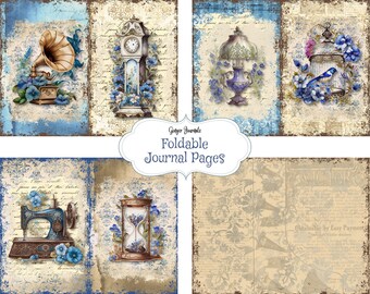 ブルージャンクジャーナルキット、ボヘミアンブルースアンティーク