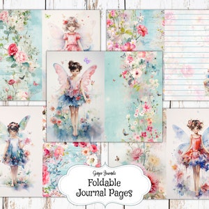 Whimsical Watercolor Fairies Junk Journal Kit, Fairies Ephemera, Junk Journal Printable, Fairy Paper, Fairy Junk Journal, Faerie, FY image 5