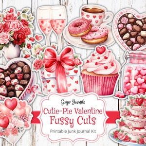 Valentine Fussy Cuts, Junk Journal Kit, Junk Journal Printable, Valentinstag Journal, Junk Journal, Valentine's Day, Valentine Ephemera, VT