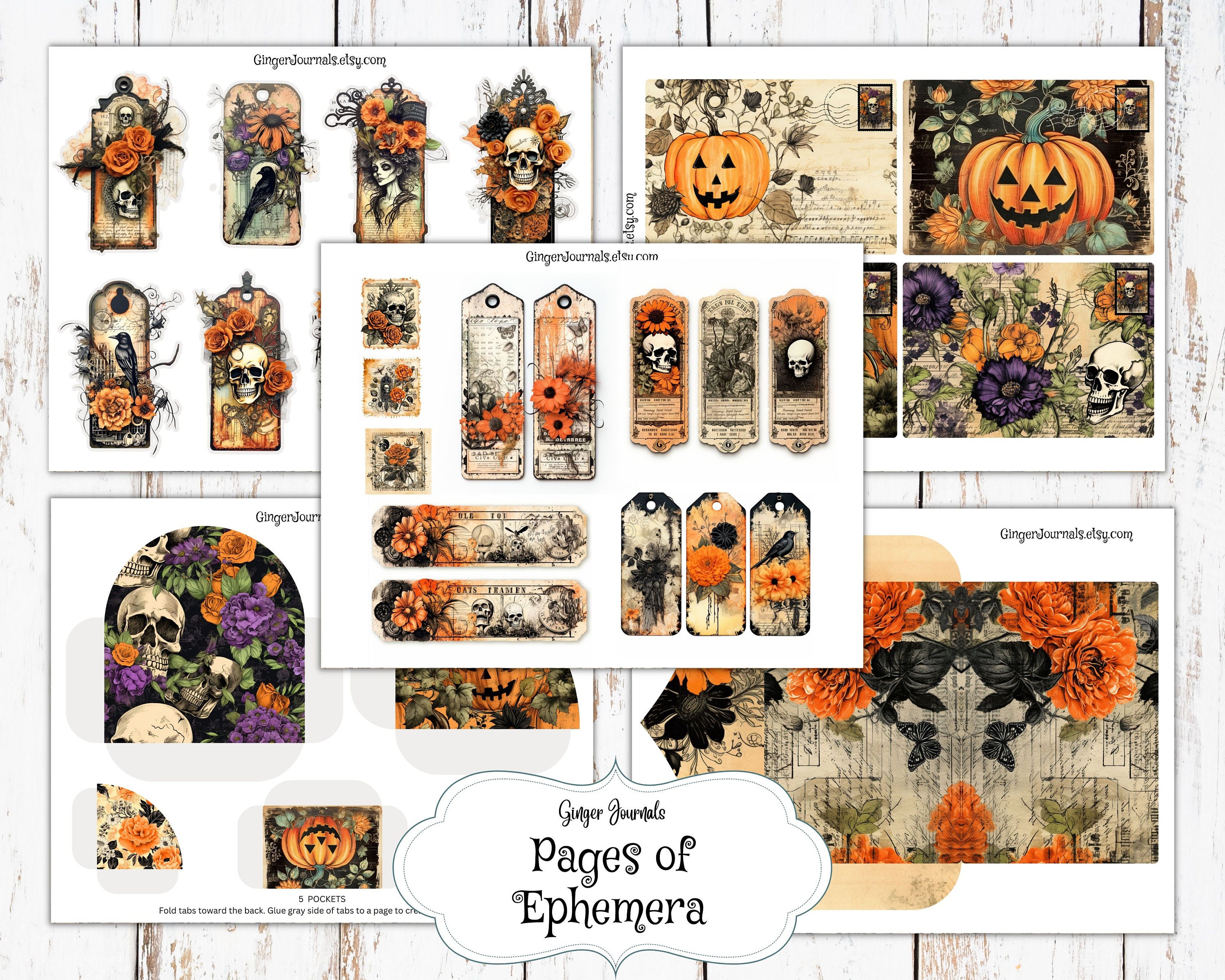 27 Page Halloween Junk Journal Kit, Halloween Journal, Junk Journal ...