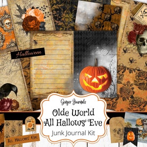 All Hallows' Eve Junk Journal Kit, Junk Journal Printable, Journal Papier, Scrapbook Papier, Halloween Junk Journal, Halloween Scrapbook, HW