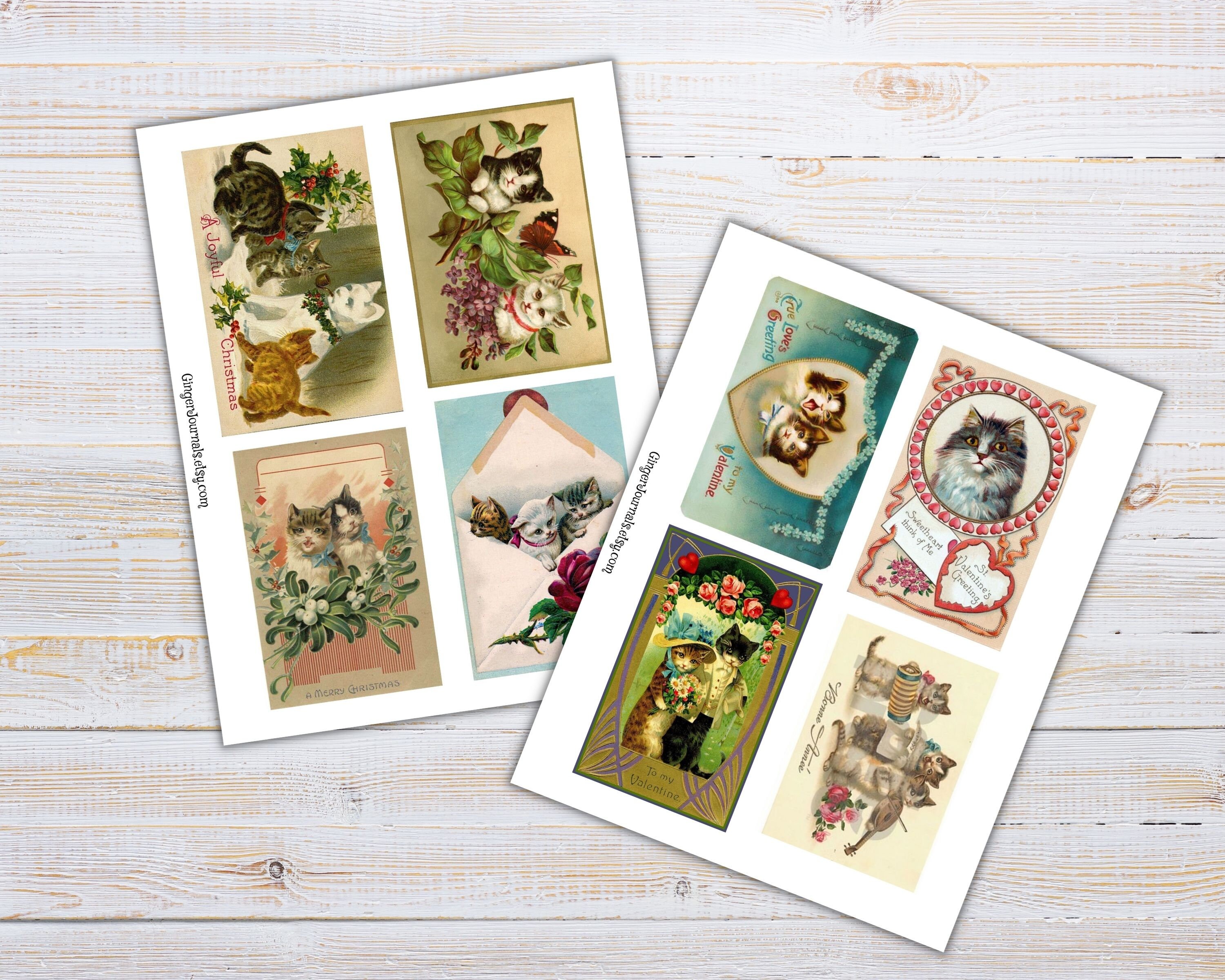 Vintage Cats Scraps, Cat Ephemera, Cat Add Ons, Junk Journal Printable ...