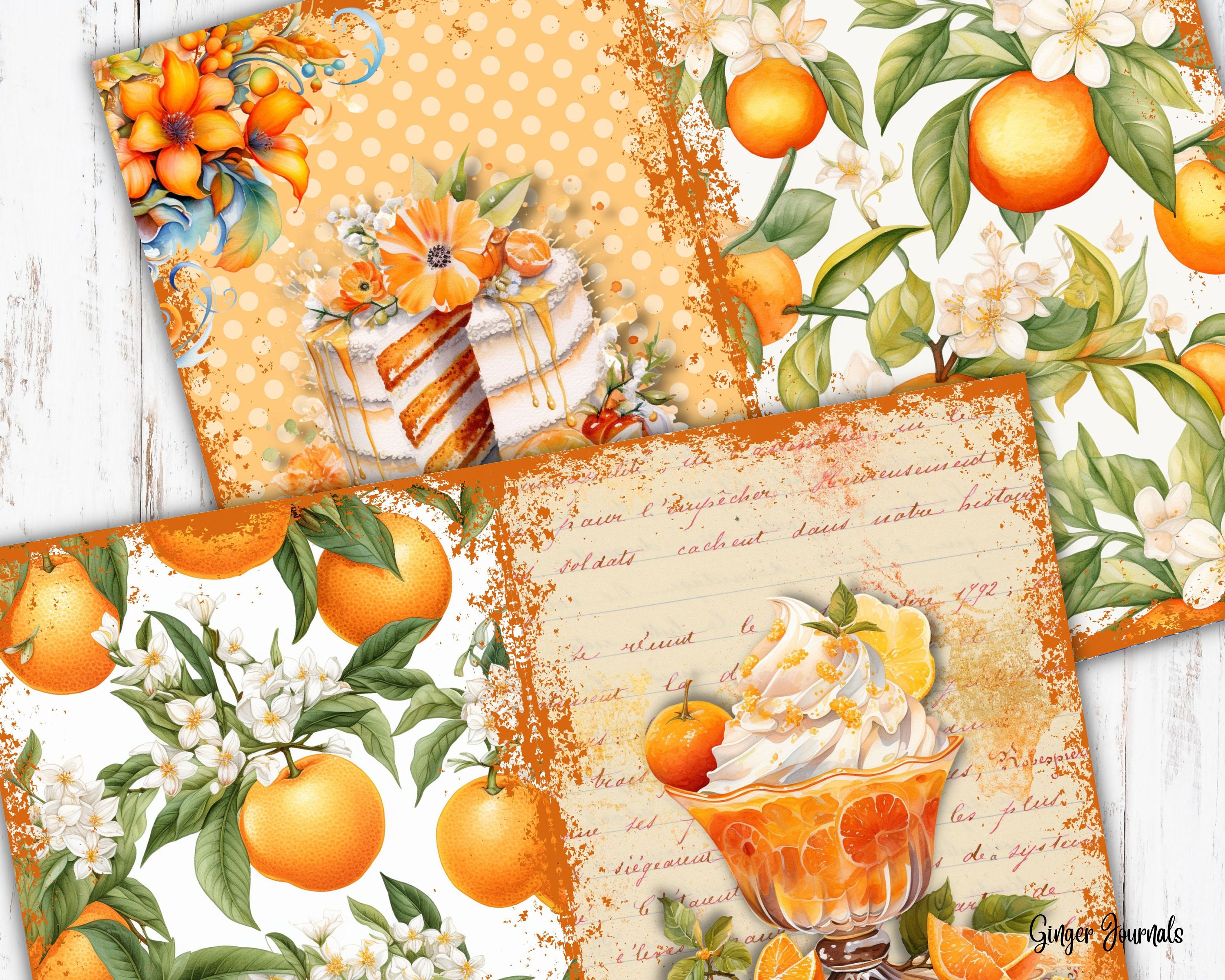 Orange Dream Junk Journal Kit, Junk Journal Printable, Junk