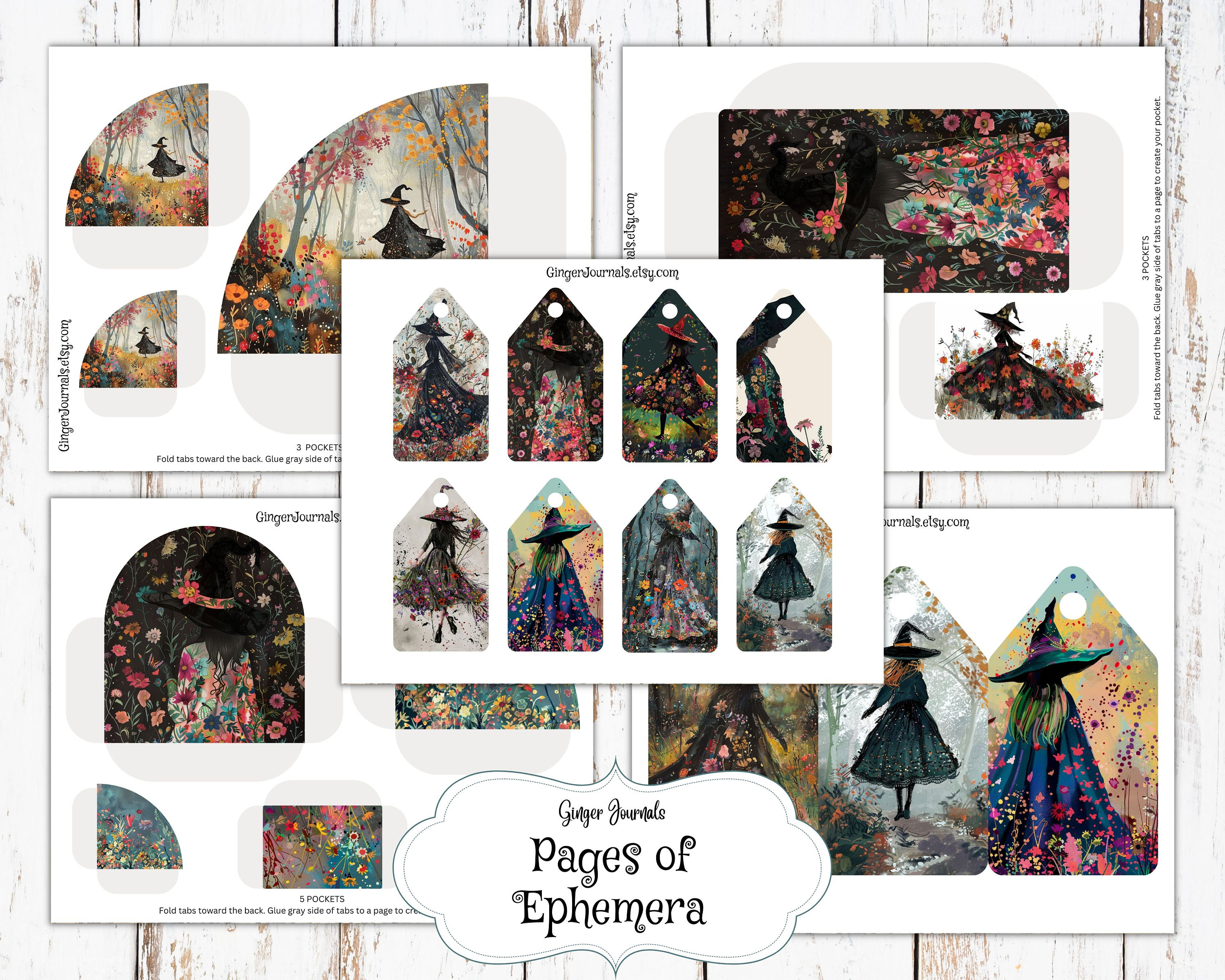 Wildflower Witches Junk Journal Kit, Witch, Junk Journal Printable ...