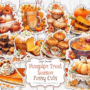 Pumpkin Junk Journal kieskeurige snijwonden, afdrukbare Junk Journal Kit, Pumpkin Ephemera, Fall Junk Journal, Pumpkin Spice, Autumn Junk Journal, HW