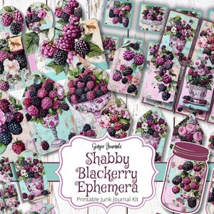 Schäbiges Ephemera Junk Journal Kit, Brombeeren Junk Journal, Junk Journal Printable, Garten Junk Journal, Ginger Journals, BBJK