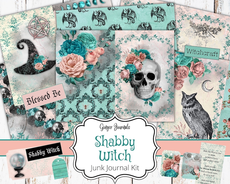 Shabby Witch Junk Journal Kit, Junk Journal Printable, Junk Journal ...
